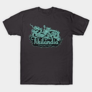 Distressed Tikilandia Playing Cards Logo T-Shirt